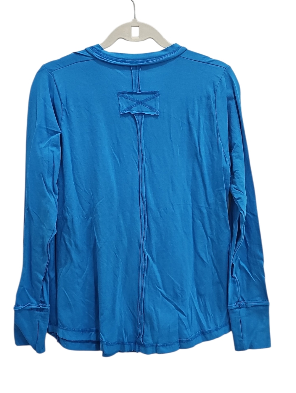 New Zenana Blue Long Sleeve Henley Top Size S M L - Picture 2 of 2